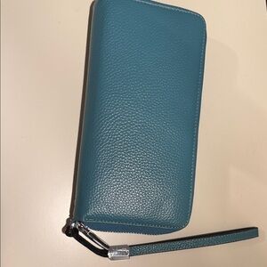 Elegant Teal Leather Wallet Like New